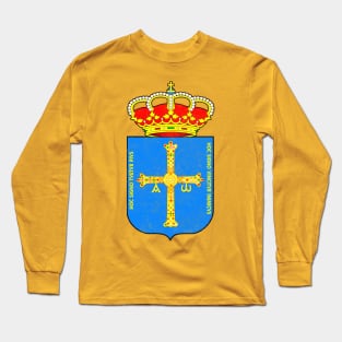 Asturias / Vintage Look Faded Regional Flag Design Long Sleeve T-Shirt